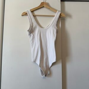 Abercrombie & Fitch White Ribbed Bodysuit